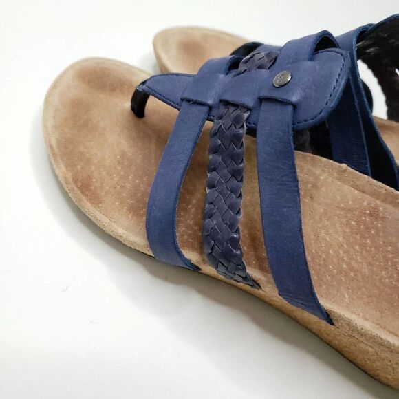 UGG Maddie Blue Braided Wedge Heel Sandals Size 7.5 - Picture 7 of 9